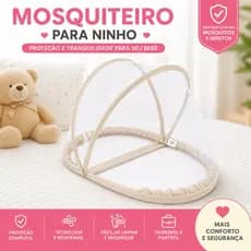 Mosquiteiro de Ninho Bercinho Redutor Tela Protetora Branco Prolongador de Berço Universal Avulso