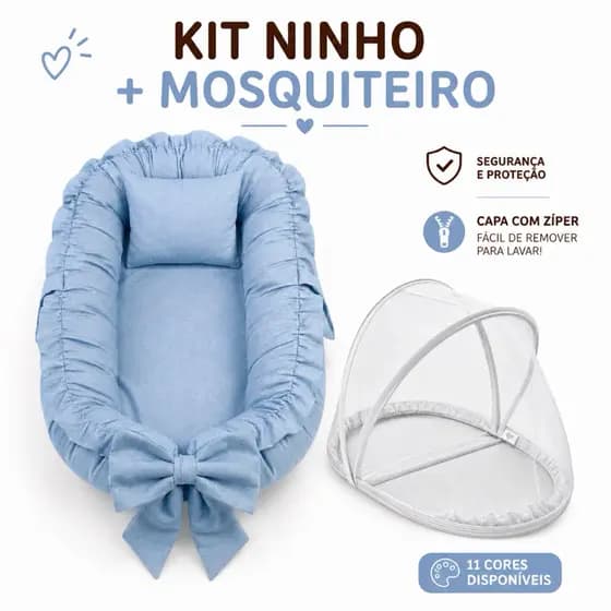 Kit Ninho Redutor Berço com Mosquiteiro