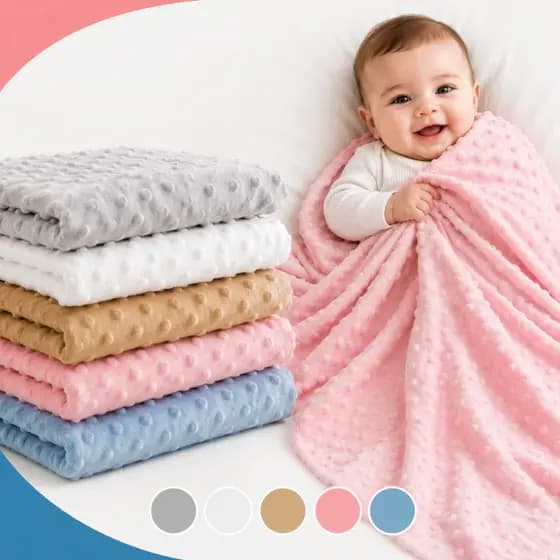 Manta para Bebê Pipoquinha 100x75cm Macia Infantil Berço Carrinho