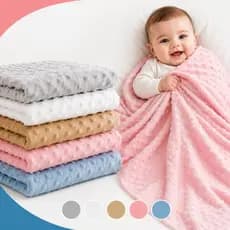 Manta para Bebê Pipoquinha 100x75cm Macia Infantil Berço Carrinho