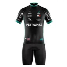 CONJUNTO CICLISMO MASCULINO BERMUDA E CAMISA F1 COM BOLSOS UV 50+