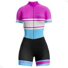 MACAQUINHO CICLISMO FEMININO STELLA WEAR AZUL E ROSA