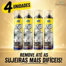 Kit Espuma Zip Limpa Estofados 300ml Sofá Carpete Banco Carro Cadeira Colchão Limpeza a Seco Profissional Higienizador