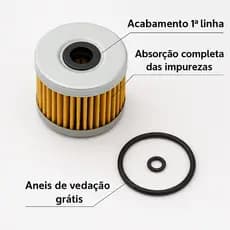 Filtro Troca Óleo c Oring Twister/CB300/XRE 300/Falcon/Tornado/CB Twister 250/CB Twister 300
