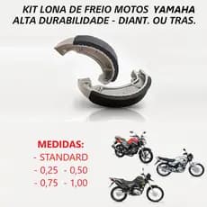 Lona de Freio Patim Tambor Moto Yamaha YBR Factor Fazer 150 250 Crosser Dianteiro ou Traseiro