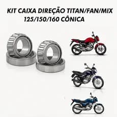 Kit Caixa Direção Completa Cônica Titan Fan Mix 125 150 160 Superior Inferior Premium