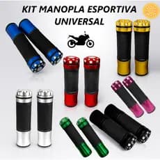 Manopla Luvinha Moto Esportiva Alumínio Borracha Antiderrapante Universal Cores Vrm Prt Crm Azul Drd