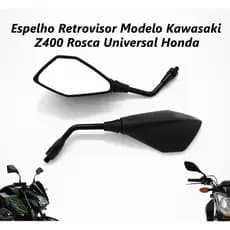 Espelho Retrovisor Modelo Kawasaki Z400 Universal Motos Honda Rosca M10 Fan Titan 125 150 160 CB XRE