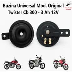 Buzina Universal Modelo Original Honda Twister CB 300 XRE Yamaha Fazer Resistente a Água Forte