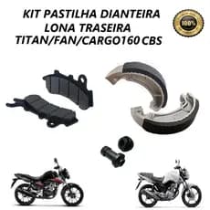 Kit Pastilha Dianteira Lona Patim Tambor Reparo Freio Titan Fan Cargo Start 160 CBS (Combi Brake)