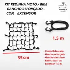 Redinha Rede Elástica Extensor Moto Bike Bicicleta Aranha Capacete Carga Garra Reforçado Plástico