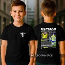 Camiseta Unissex Infantil Neymar Jr Menino Ney Craque Futebol Santista Brasileiro Criança