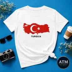 Linda T-shirt Camiseta Camisa Turquia Bandeira Turco Unissex Envio Rápido