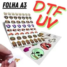LEIA DESCRIÇÃO Folha A3 DTF UV Adesivo Personalizado Enviamos de Imediato Tenha Sua Arte Pronta Antes de Fazer o Pedido