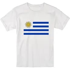 Camiseta T-shirt Premium T-shirt Branco Camiseta Uruguai, Bandeira Uruguaia Unissex Envio Rapido Envio Rapido