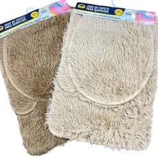 CONJUNTO 3 PEÇAS TAPETE DE BANHEIRO SANITÁRIO FELPUDO KIT SOFT, PELUDO, ANTIALÉRGIO, ANTIDERRAPANTE.