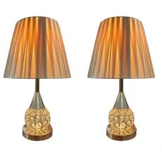 Abajur De Mesa Luminaria Decorativo Quarto Sala Criado Mudo Cristal Com Led 42cm