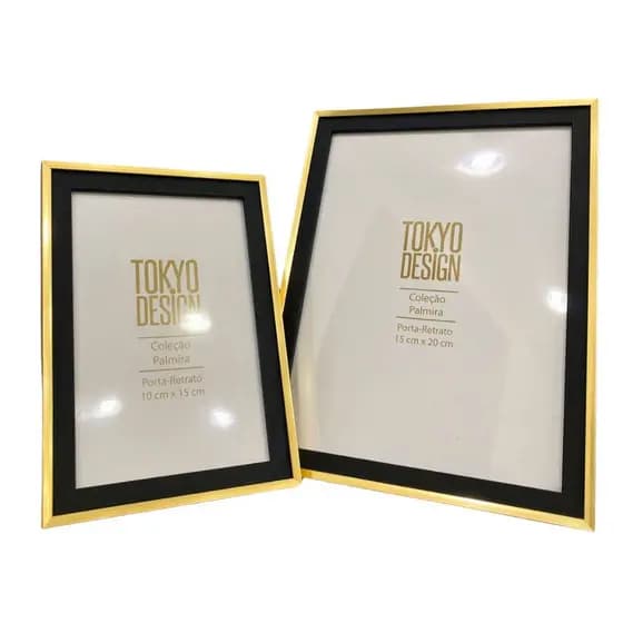 KIT 05UN OU 10UN PORTA RETRATO 10X15 E 15X20 GOLD BLACK PREMIUM LUXO HOME DECOR SALA, QUARTO, CASA