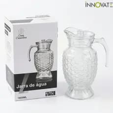 JARRA CRISTAL 1,8L VIDRO PREMIUM CRISTALINA 1800ml TRANSPARENTE CASA HOME DECOR LUXO