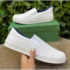 Sapatênis Masculino Branco Casual Social em Courino Confortável para Passeio