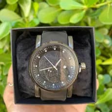 Relógio Masculino Preto Casual Pulseira de Silicone Analógico Moderno e Elegante