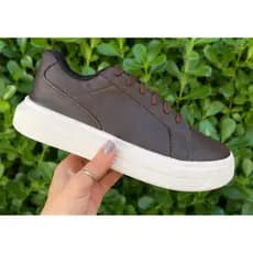 Tênis Sapatênis Masculino Marrom Casual Social Confortável para Passeio e Eventos