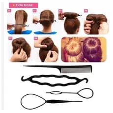 Preparado para meninas Kit Acessório para Cabelo Penteado Coque Trança Agulha Mágica Especialmente