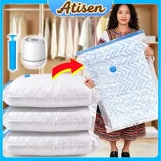 Kit 5/10 Saco a Vácuo Grande para Roupas Organizador de Espaço Bomba Elétrica Manual Mala Viagem Edredom