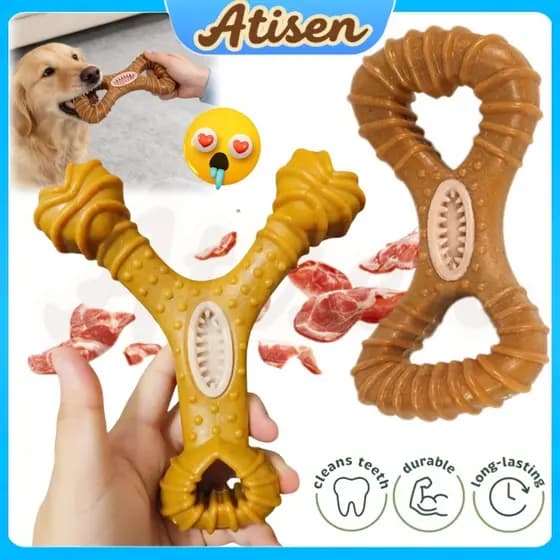 Brinquedo de Mastigar para Grandes Cachorro Limpeza Dental Moagem Resistente e Sabor Bacon