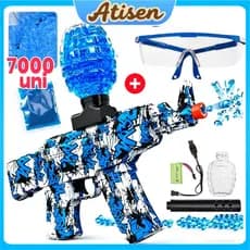 Lançador de Gel Elétrico Automático，com 7000 bolinhas,Recarregável para Jogos em Equipe ao Ar Livre