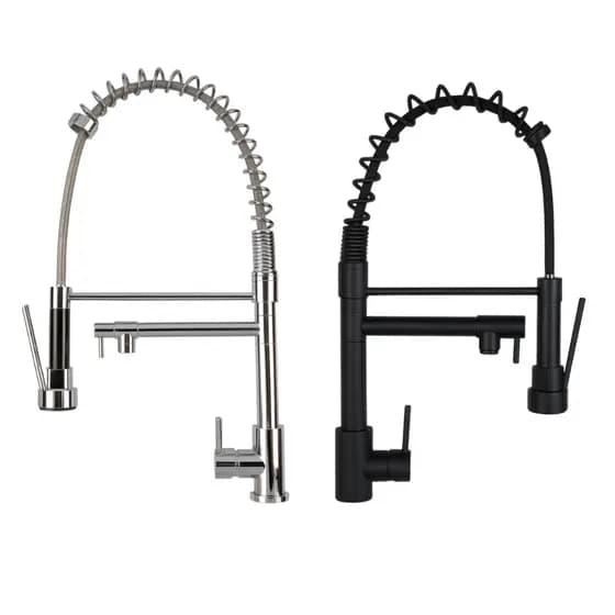Torneira Premium Gourmet Monocomando Cromada ou Preto Flexível 70cm