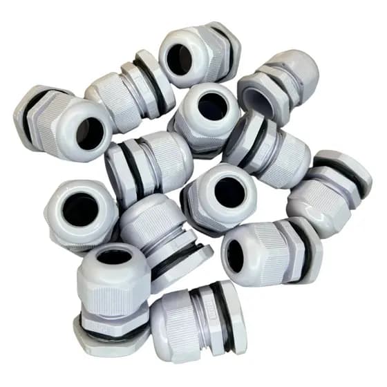 Kit 10 Peças - Prensa Cabo Pg7 1/4 Nylon Ip68 Cinza