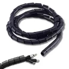 Organizador De Fios E Cabos 10 Metros Espiral 10mm Preto