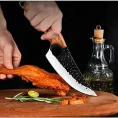 Faca Artesanal Damasco Gourmet Profissional Afiada Aço Inox C/bainha Cozinha Churrasco Camping