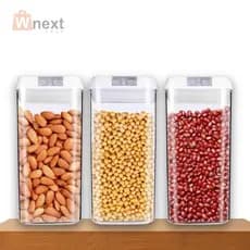 Kit 3 Potes Herméticos Multiuso 1200 ml Armazenamento de Alimentos Grãos Cereais Bolachas
