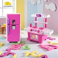 Brinquedo Freezer e Cooker  Infantil  Mini Cozinha Educativo Estimulo Criatividade Básico