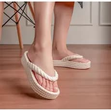 Chinelo Tamanco Sandália Feminina Papete Praia Piscina Confortável 4 Tiras de Cordas