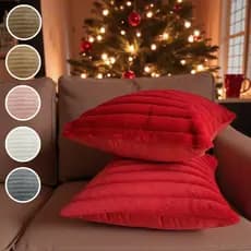 Kit 4 Capas de Almofadas Suede Canelada Aveludada Toque Macio 45x45