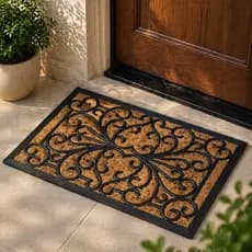Tapete Capacho Fibra De Coco Emborrachado Grande 60x40cm Antiderrapante Decorativo