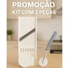 Kit 2 Itens Cortador Fatiador Ralador e Carretilha Corta Fecha Massas Pastel Plástico Pratico