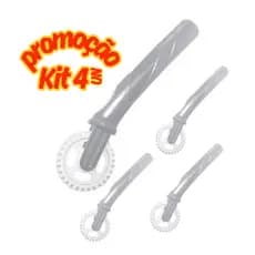 KIT 4 Carretilhas Para Massas de Pastel/Ravioli/Risole Plástico Corta e Fecha Keita