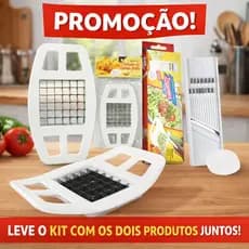 Kit Fatiador e Cortador de Batatas Palito Manual e Ralador Multiuso Simples Legumes Queijos E Frutas Dupla Face Keita