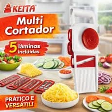 Multi Cortador 5 em 1 Keita com 5 Lâminas – Fatiador e Ralador Profissional com Trava de Segurança