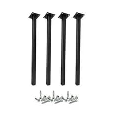 4 Pés de Mesa Altura 75 cm Aço Cannes Preto Industrial – Instalação Fácil Garantida C/ Parafusos