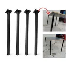 4 Pés De Mesa 75cm Altura Cannes Slim Perna Aço Preto acompanha parafusos pratico de montar