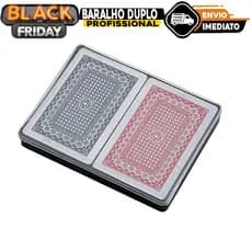 Kit Baralho Duplo Profissional 100% Plastico Lavável