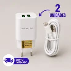 Carregador Turbo IPhone Fonte + Cabo Original 2 USB Carregamento Super Rápido 110/220v
