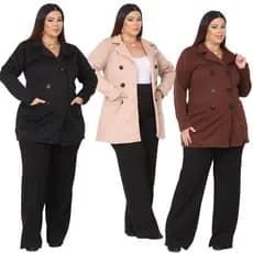 casaco sobretudo moletom flanelado plus size inverno