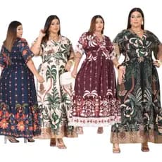 Vestido longo Verâo Plus Size tamanho G2 com manga curto