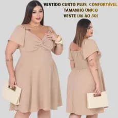 Vestido curto Plus Size Tecido Duna elastico Ciganinha Ombro a Ombro